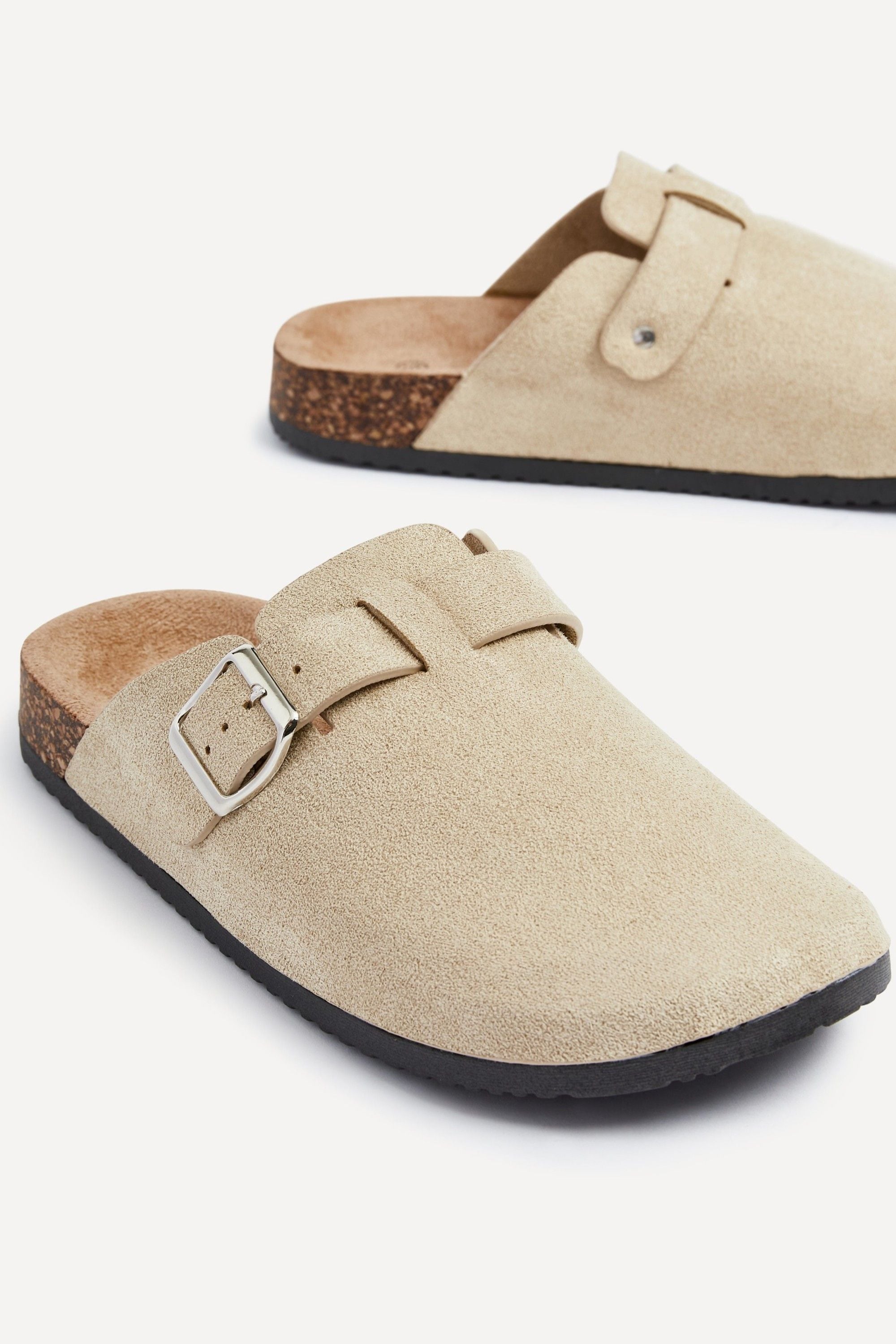 Linzi Honour Beige Faux Suede Clog Sandals image 4