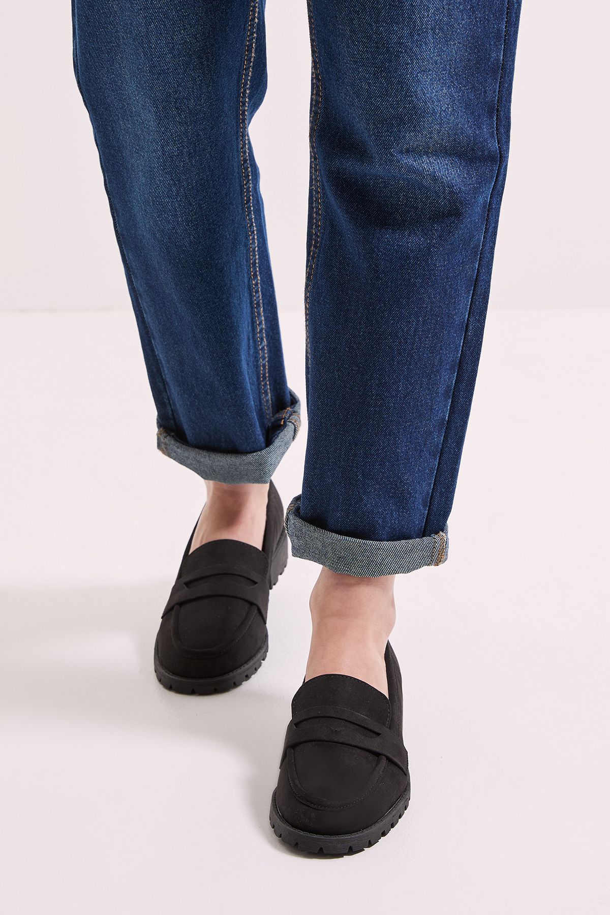 Dorothy Perkins Leoni Chunky Loafers Natural Black image 3