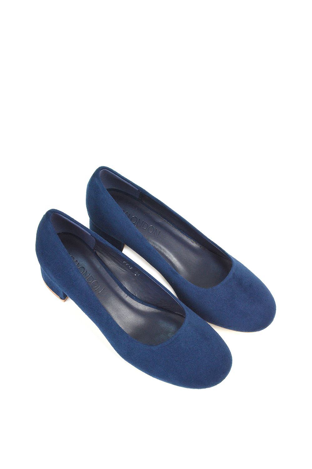 XY London 'Liberty' Low Block Heel Round Toe Slip On Court Shoes image 4