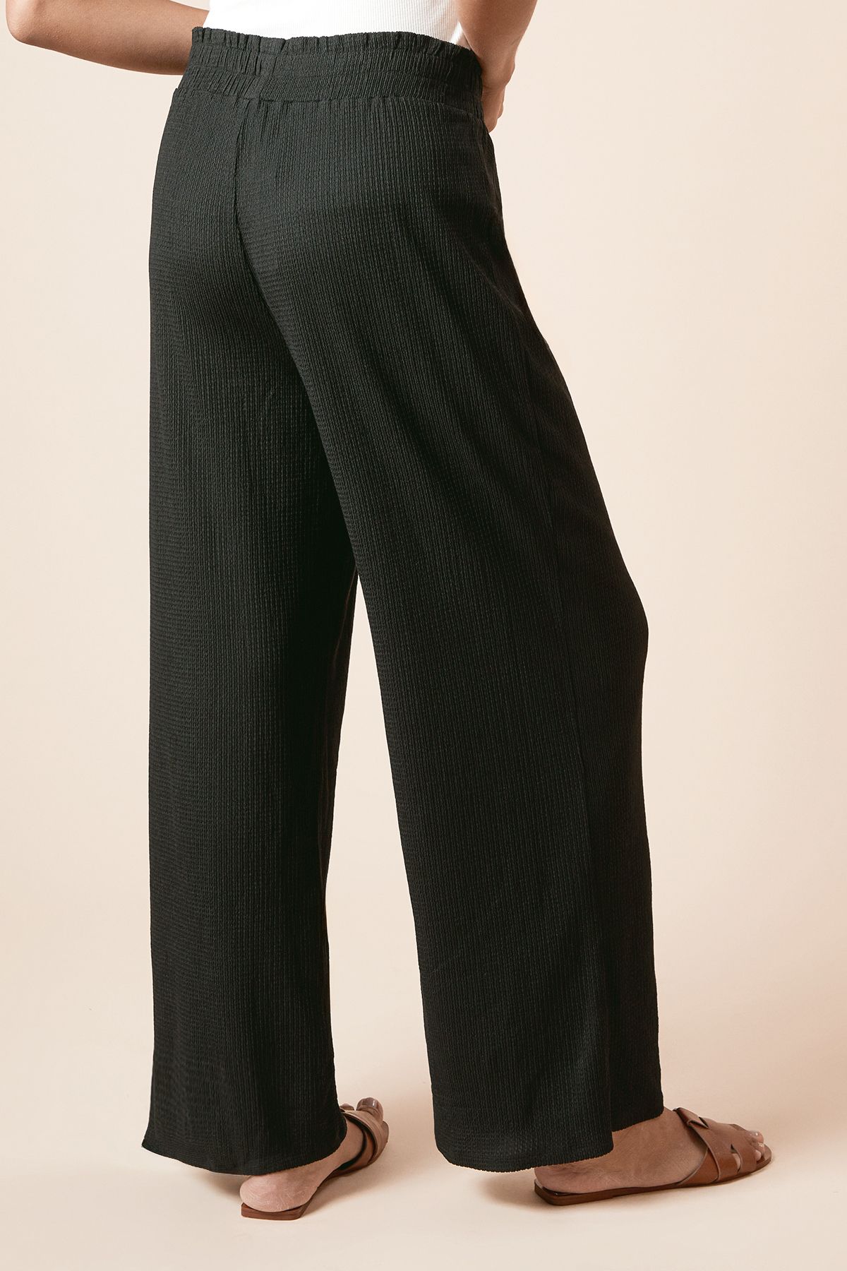 Dorothy Perkins Belted Wide Leg Jersey Trouser Black image 4