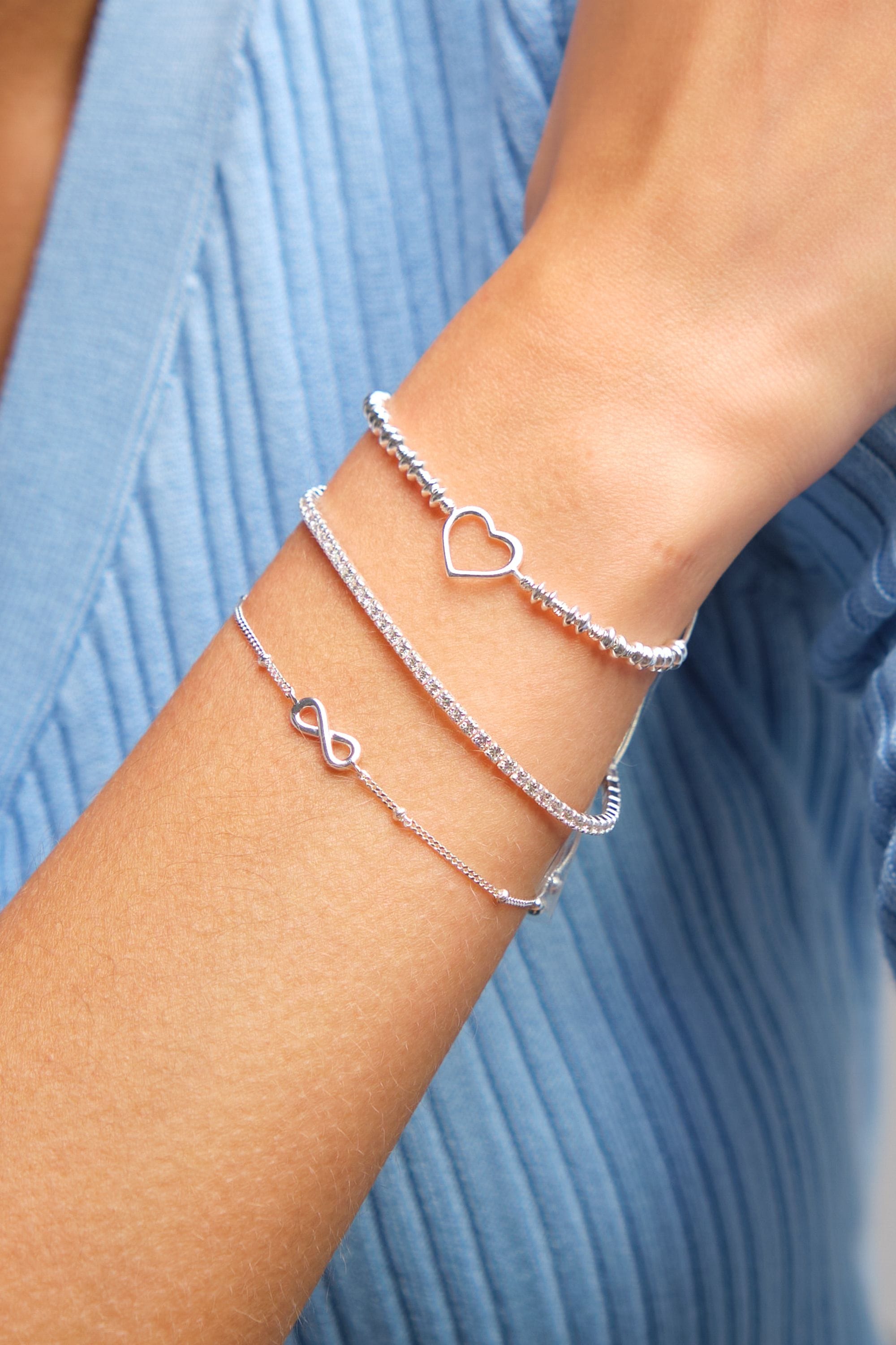 Simply Silver Sterling Silver 925 Cubic Zirconia Fine Tennis Bracelet image 3