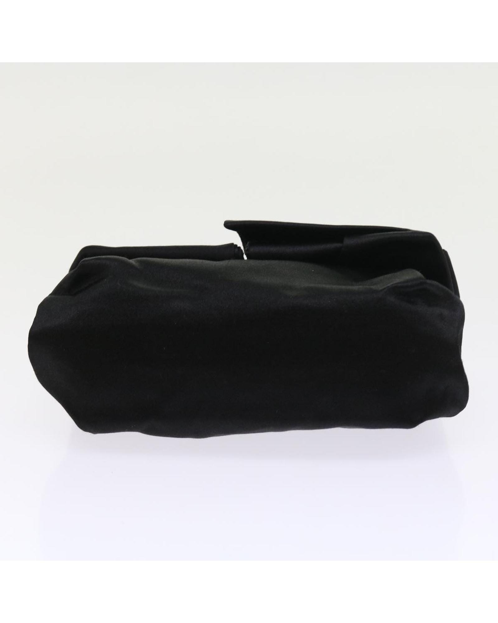 Valentino Preloved Bow Detail Handbag Black Satin Wo image 6