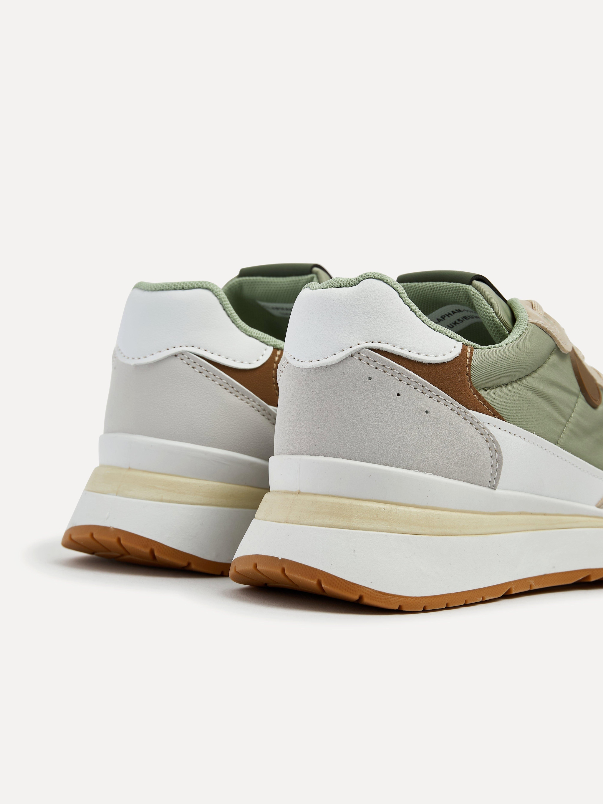 Linzi Clapham Khaki Two-Tone Wedged Trainer image 4