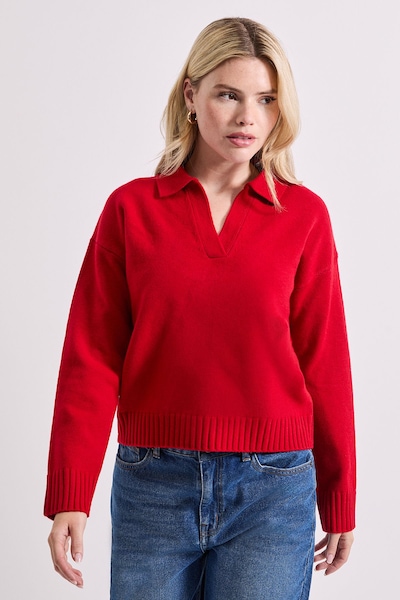 Dorothy Perkins Polo Collared Jumper Red