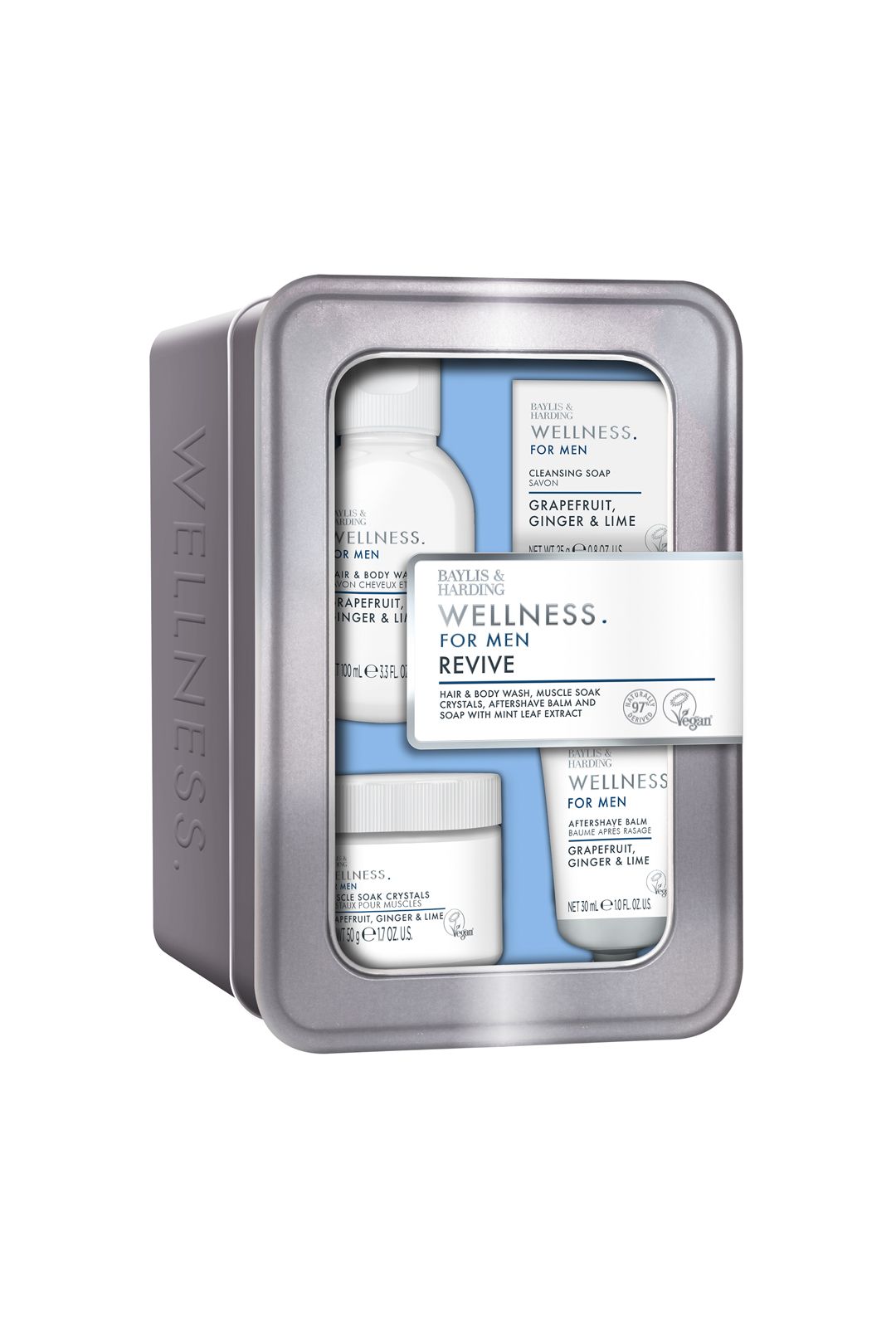 Baylis & Harding Wellness For Men His Essential Wellbeing Tin Gift Set Multi image 2