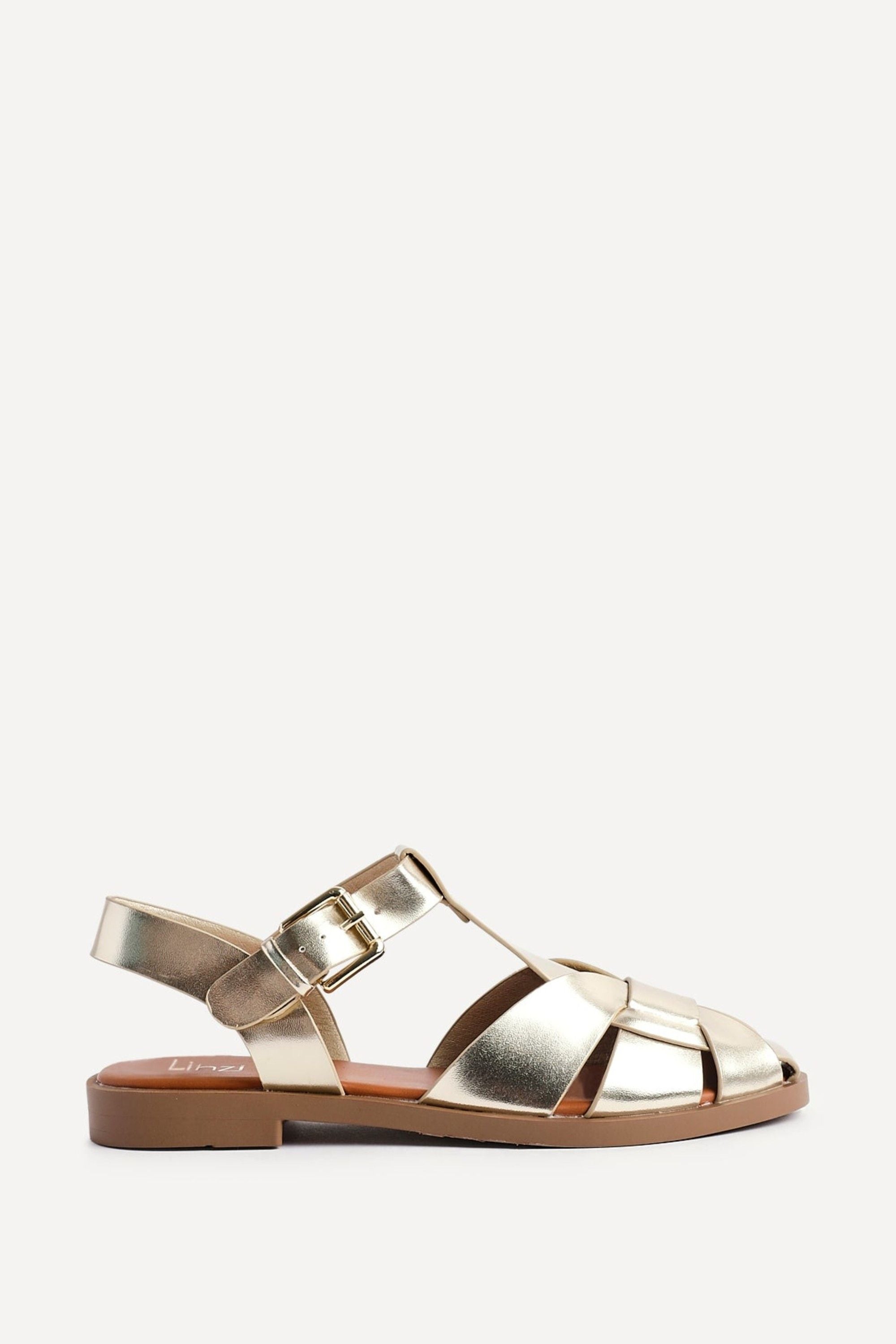 Linzi Rhoda Gold Flat Fisherman Sandals image 1