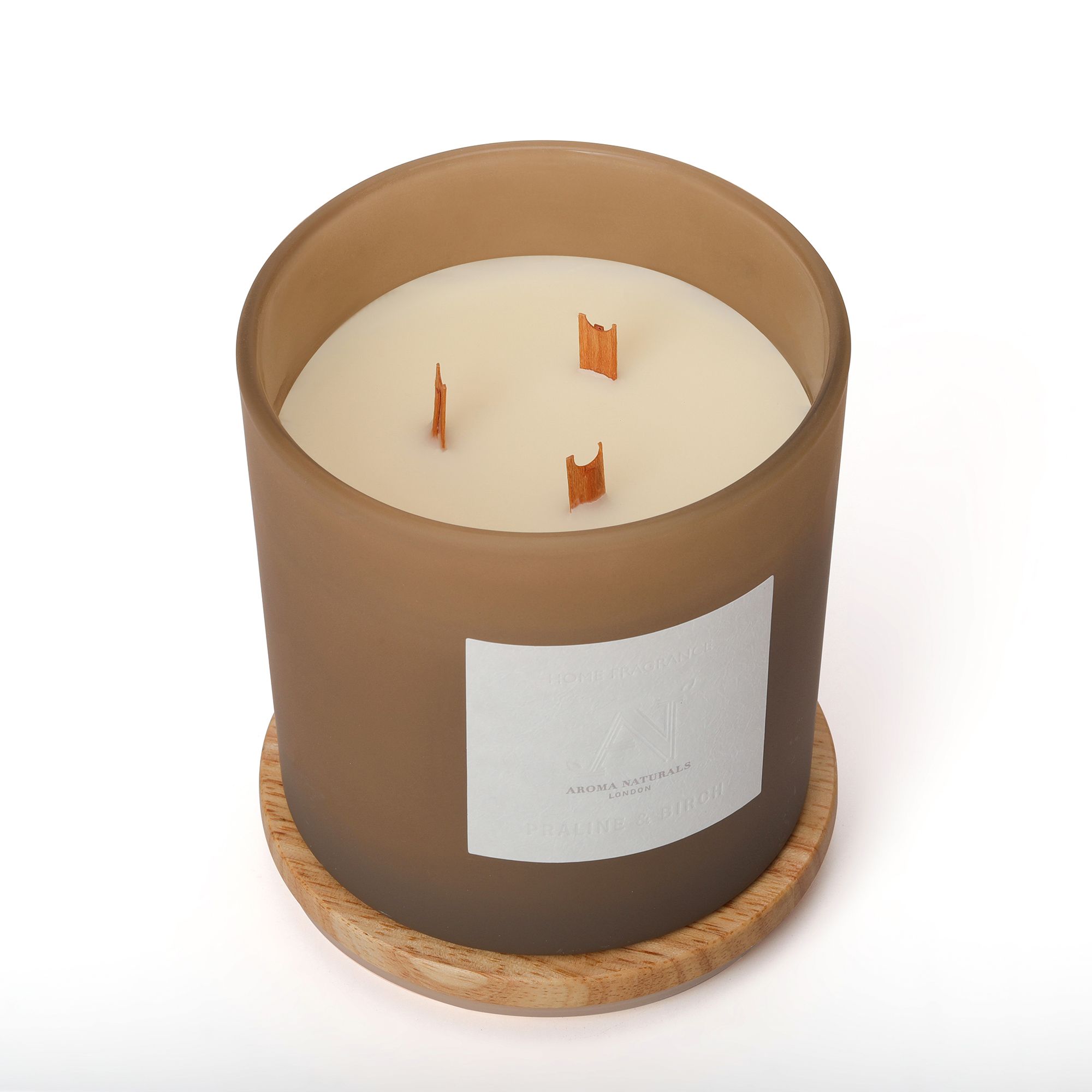 Aroma Naturals Frosted Decadence Glass Candle - Cashmere Scent image 4