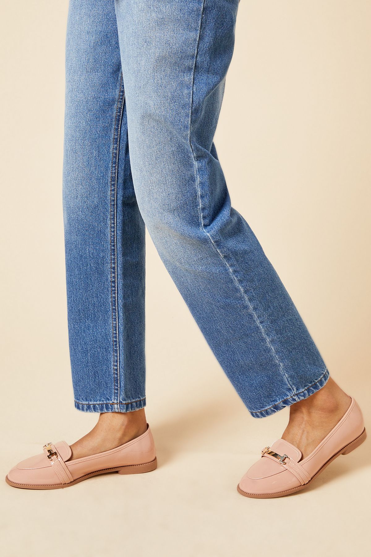 Dorothy Perkins Wide Fit Lora Snaffle Loafers Blush image 4