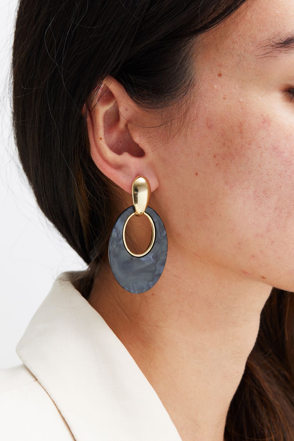 Jon Richard Gold Plated Resin And Polished Earrings image 1