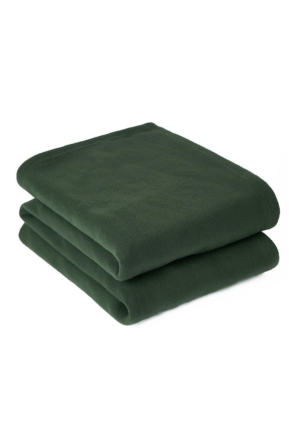 OHS Warm Plain Fleece Throw Over Bed Blanket