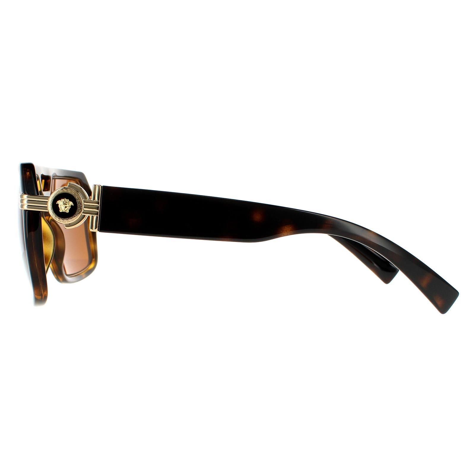 Versace Square Havana Dark Brown Sunglasses image 3