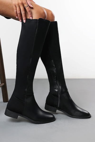 Where's That From 'Verity' Faux Leather Stretch Over Knee Flat Riding Boots