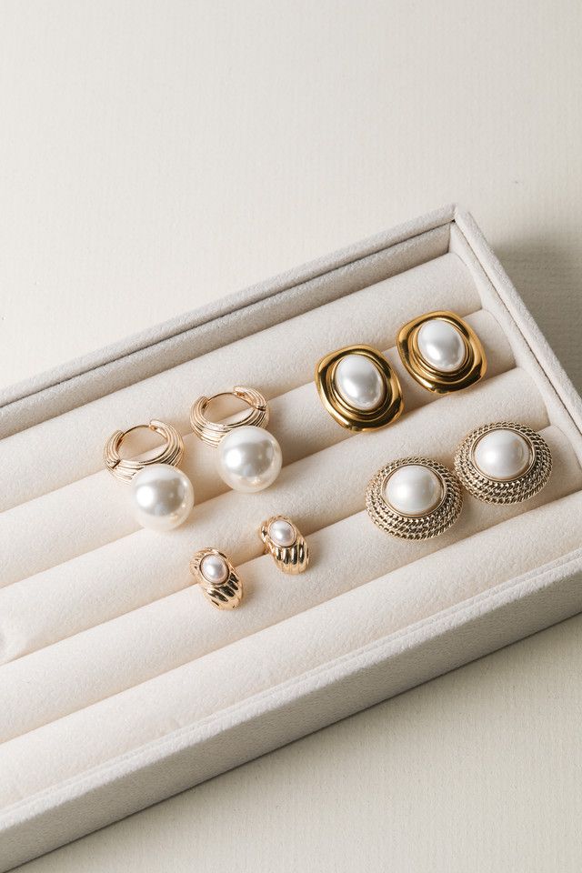 Jon Richard Ridge Hoop And Pearl Statement Earrings image 3