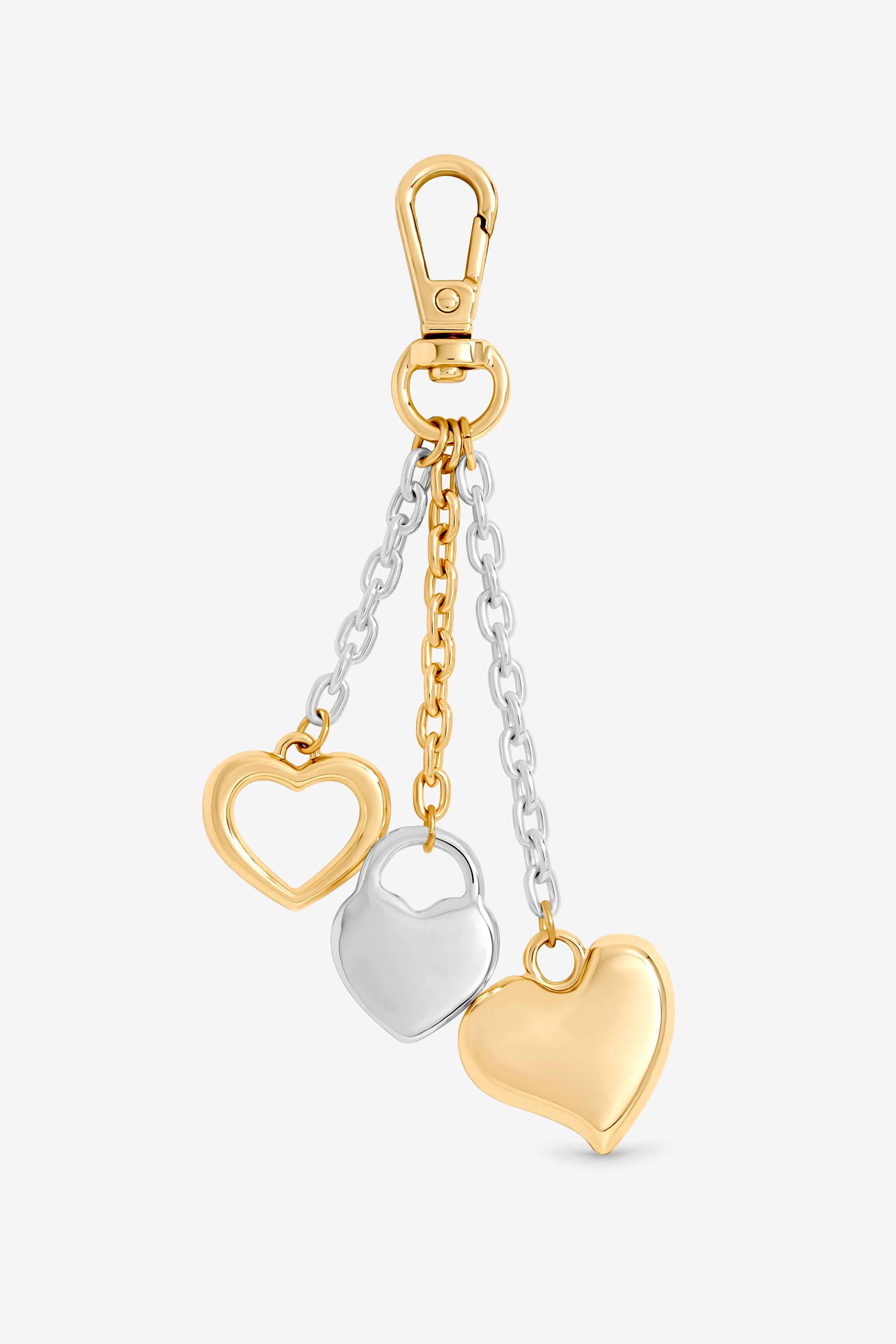 Mood Two Tone Plated Heart Bag Charm