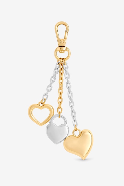 Mood Two Tone Plated Heart Bag Charm