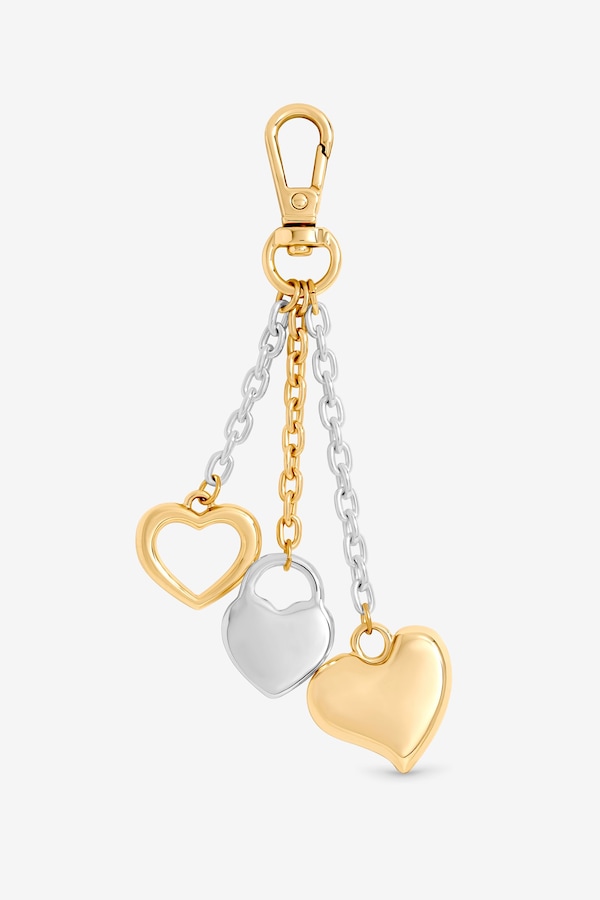 Mood Two Tone Plated Heart Bag Charm