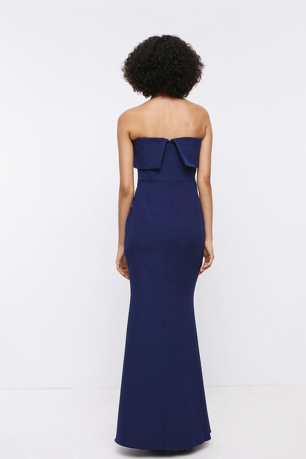 Coast Bandeau Fishtail Maxi Dress Navy image 3