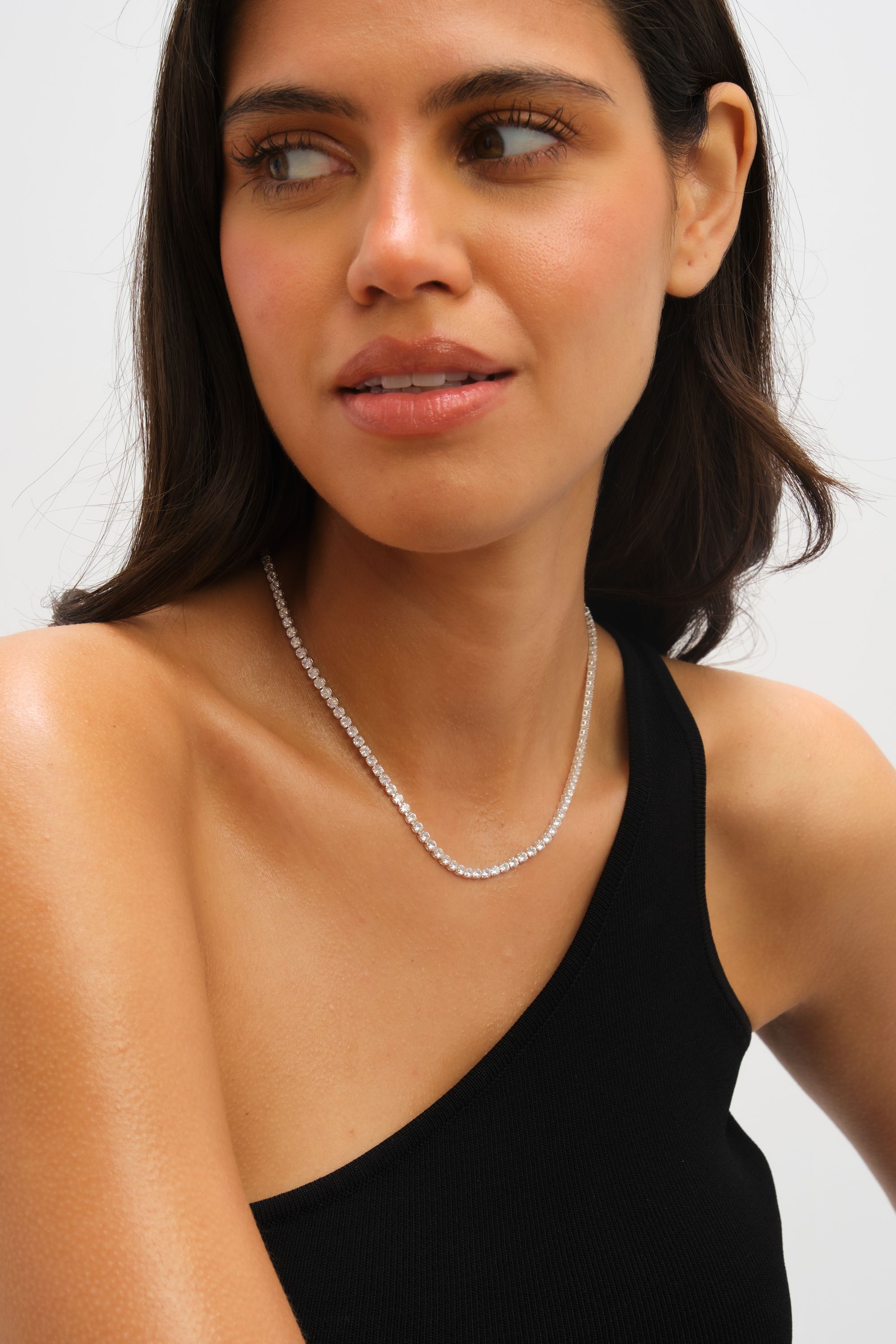 Jon Richard Waterproof Sterling Silver Plated Tennis Necklace image 1