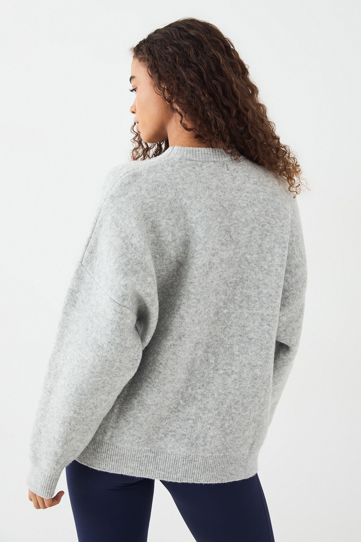 DSGN Studio DSGN Studio Knitted Oversized Crew Neck Jumper Ash Grey image 2