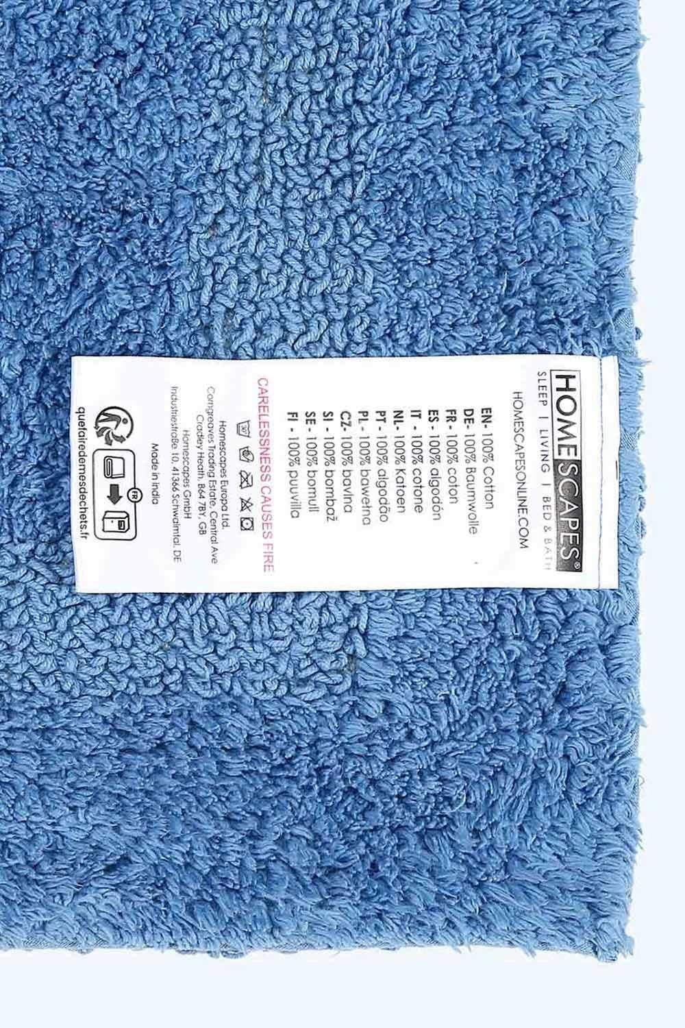 Homescapes Luxury Bath Mat Reversible 100% Cotton 1600GSM, 50 x 80cm, Extra Soft image 3