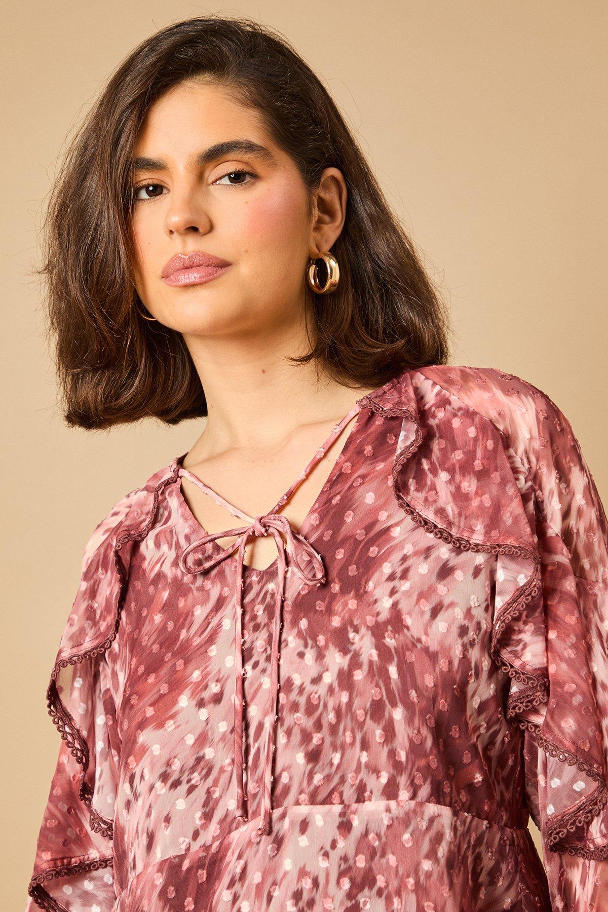 Oasis Floral Ruched Bodice Babydoll Blouse Yellow image 5