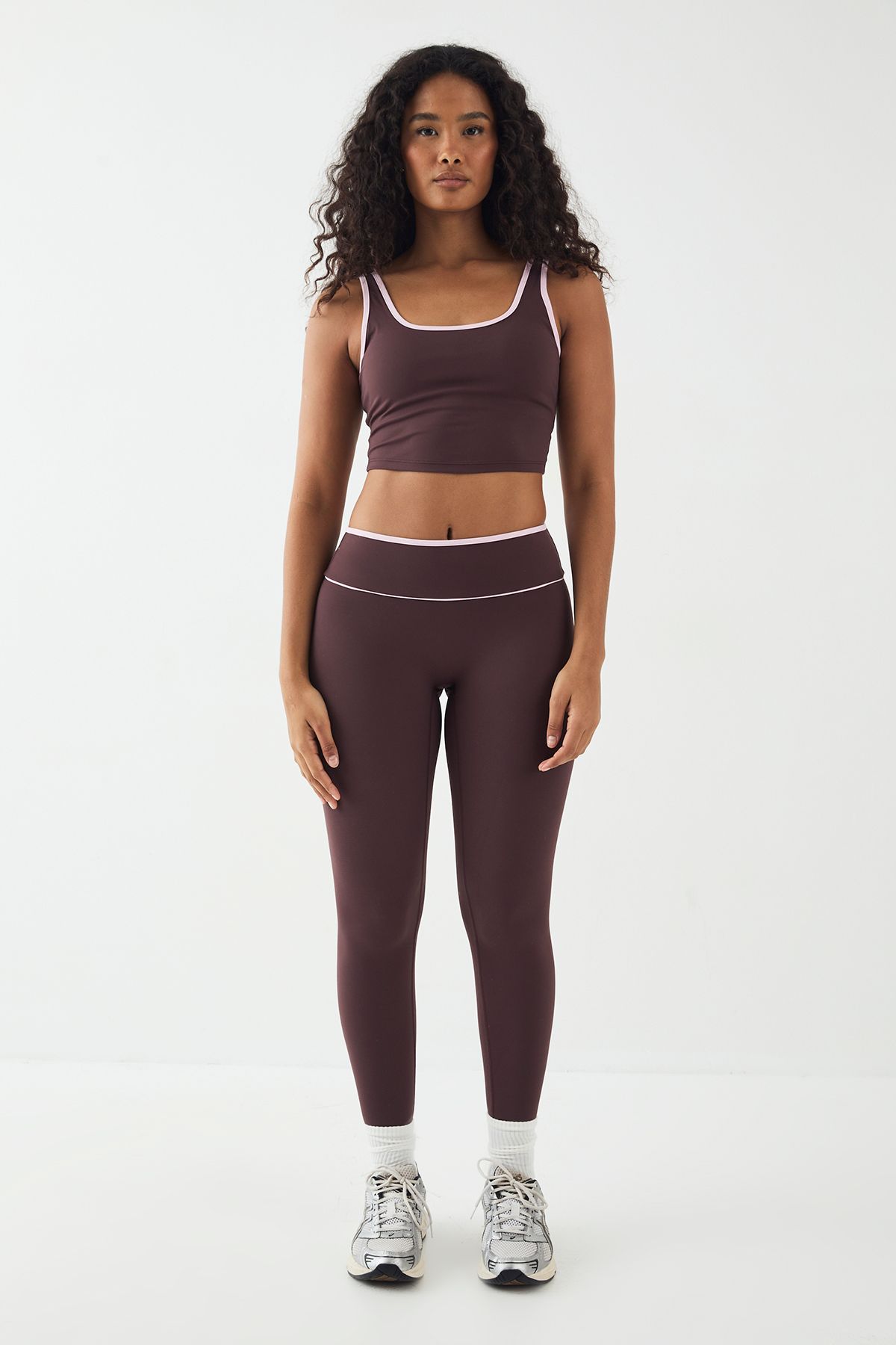DSGN Studio DSGN Studio Sports Ultra Sculpt Contrast Piping High Waist Legging Chocolate image 5