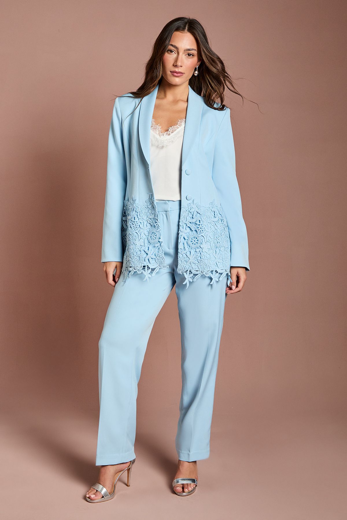 Coast Pleat Front Straight Leg Formal Trouser Light Blue