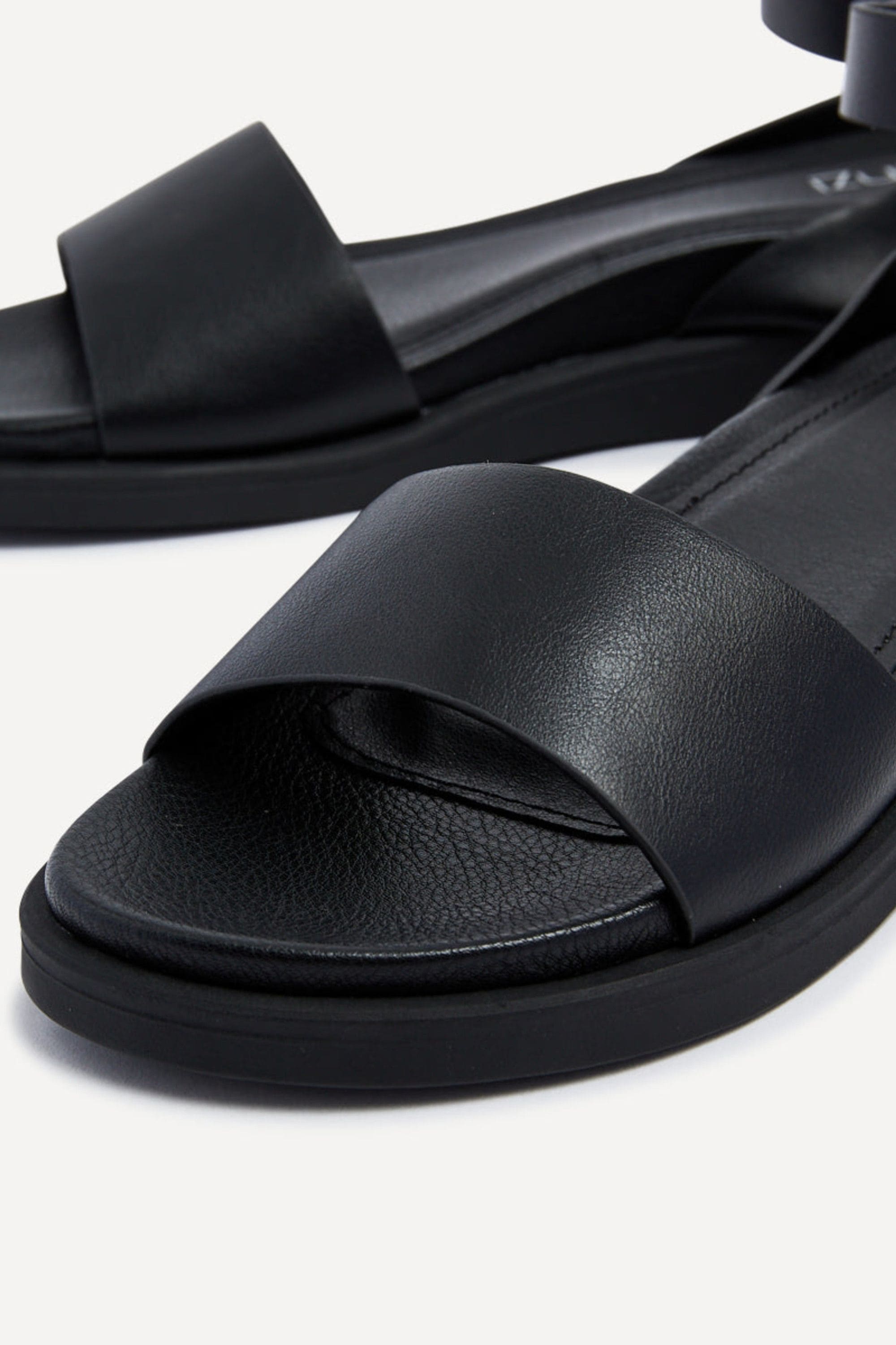 Linzi Kara Black Faux Leather Flatform Sandals image 4