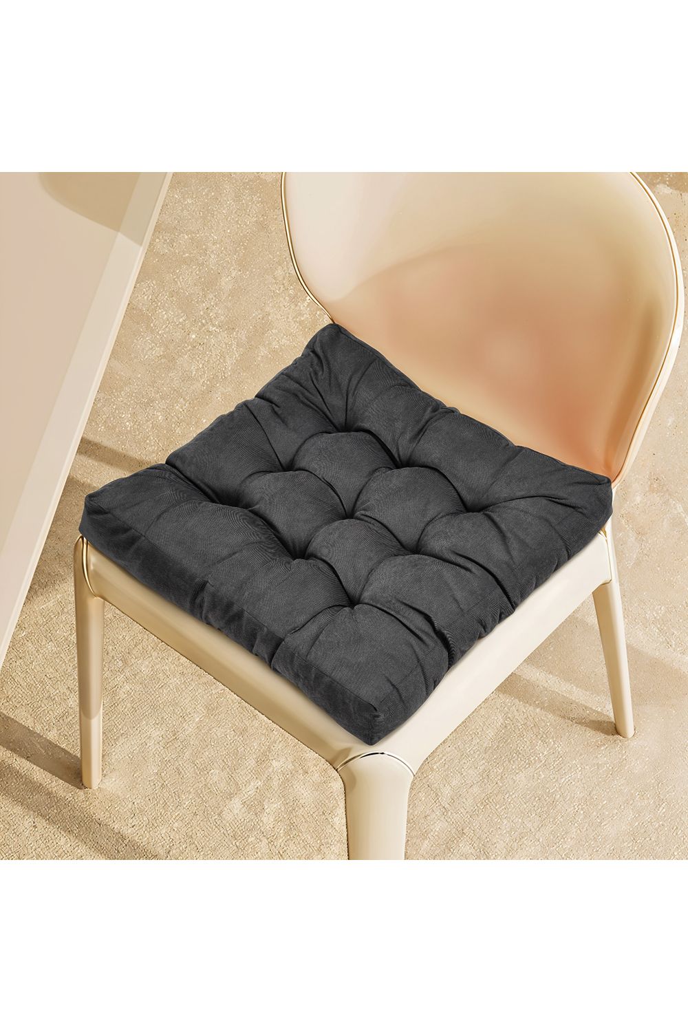 Living and Home Comfort Padded Corduroy Chair Cushion