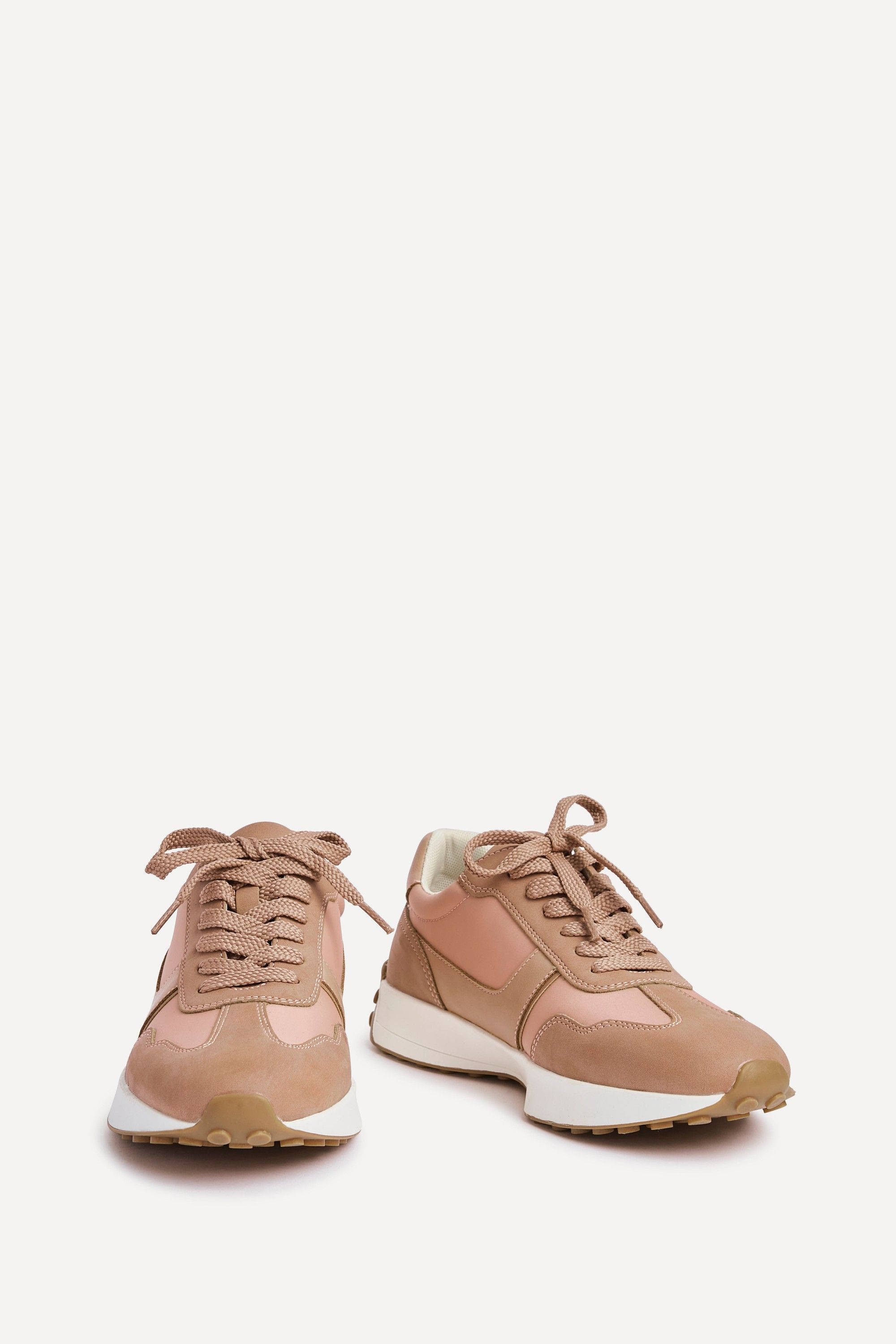 Linzi Hustle Dusky Pink Suede Mix Sports Trainers image 3