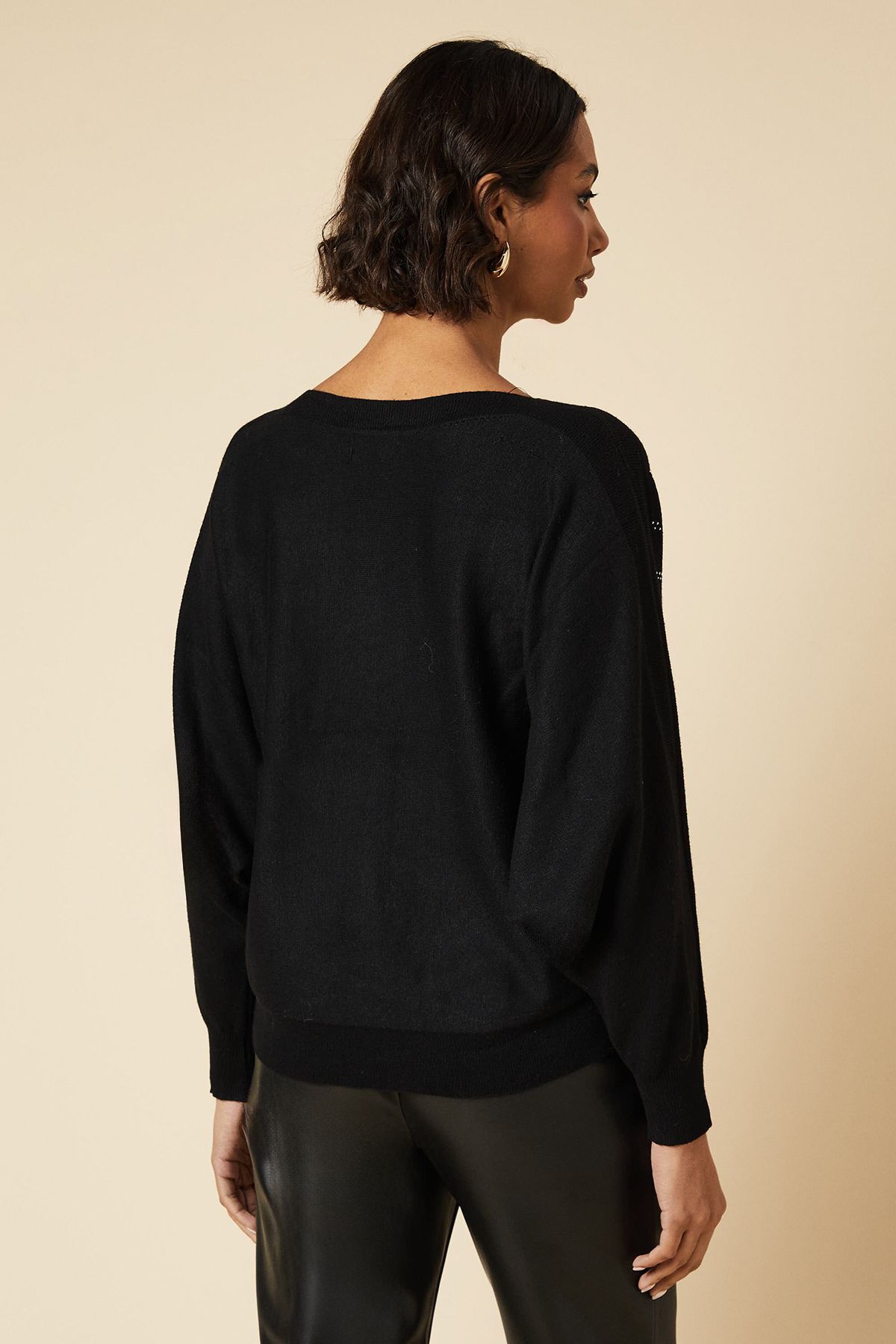 Dorothy Perkins Hot Fix Stripe Jumper Black image 3