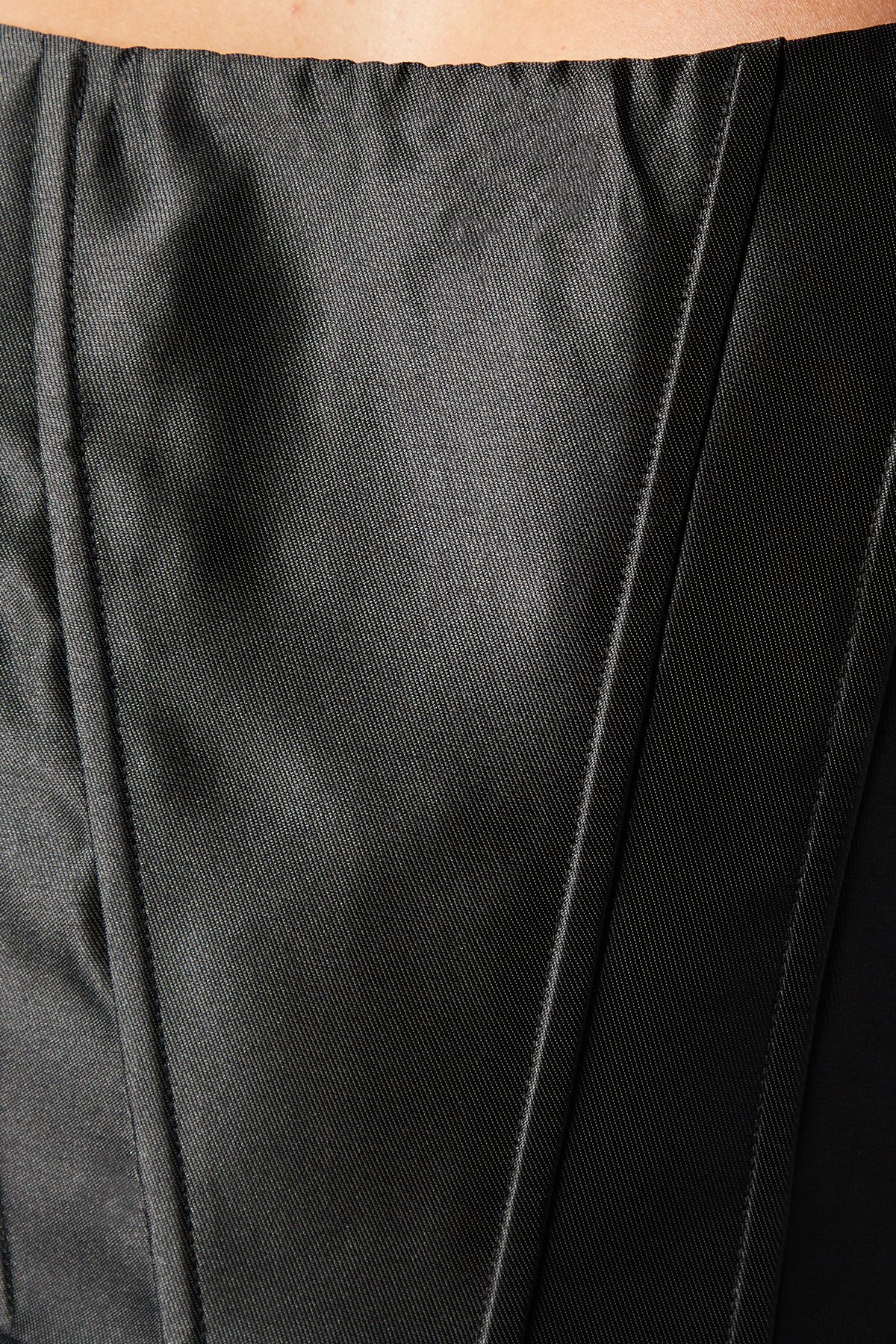 Coast Corset Detail Twill Black Maxi Dress Black image 5