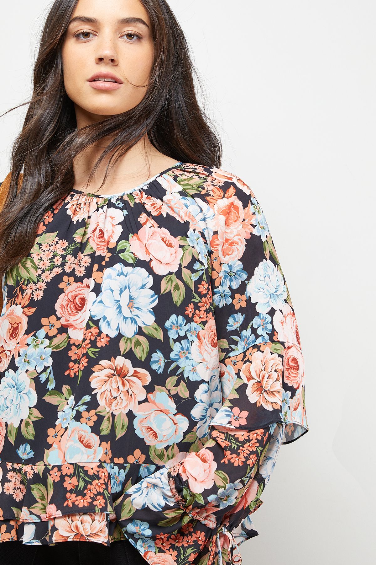 Oasis Boho Ruffle Top Multi image 2