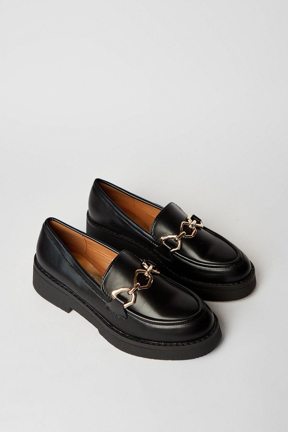 Oasis Bluebell Snaffle Detail Chunky Loafers Black image 3