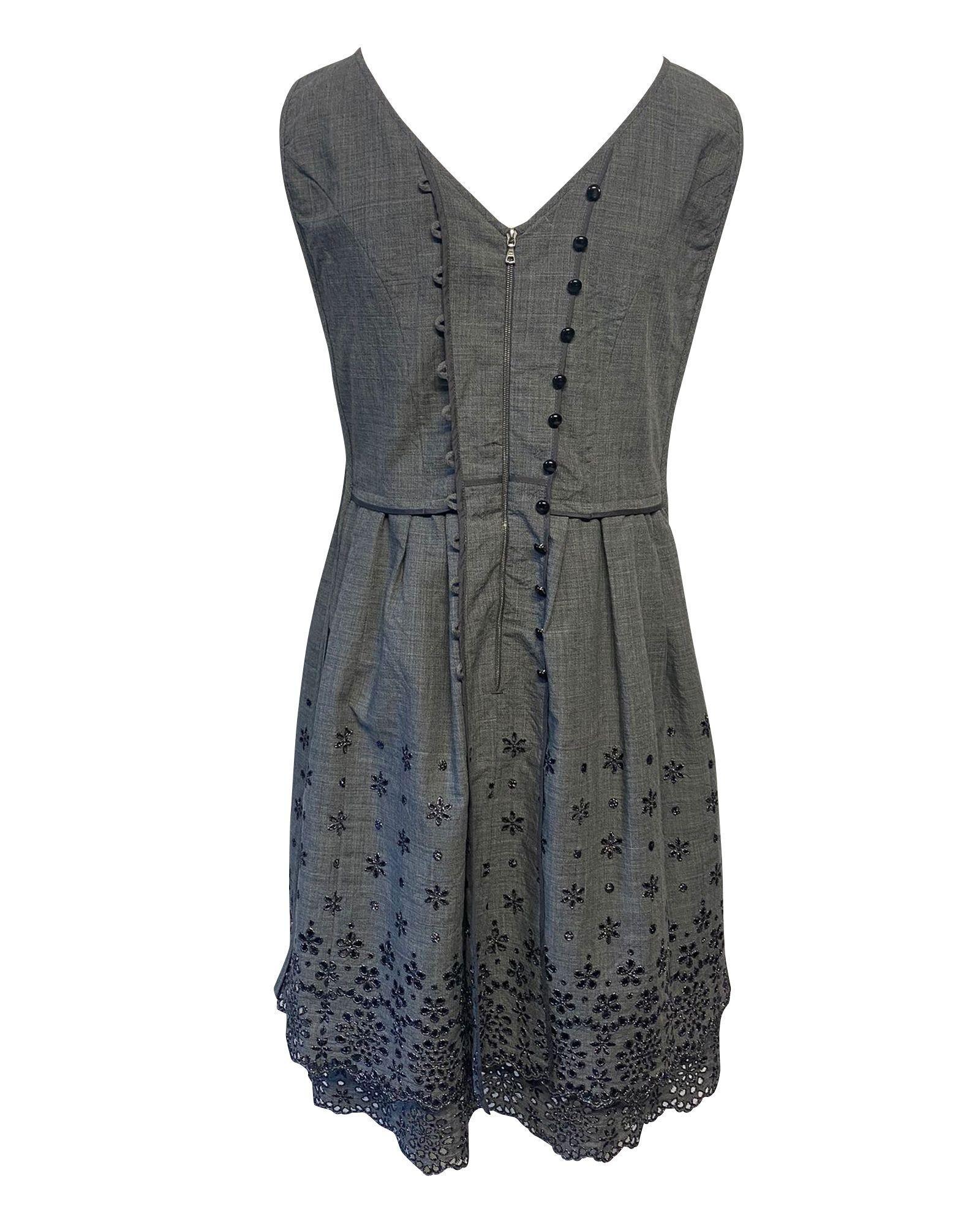 Marc Jacobs Preloved Embroidered Eyelet ALine Dress Wo - Grey Dresses image 2