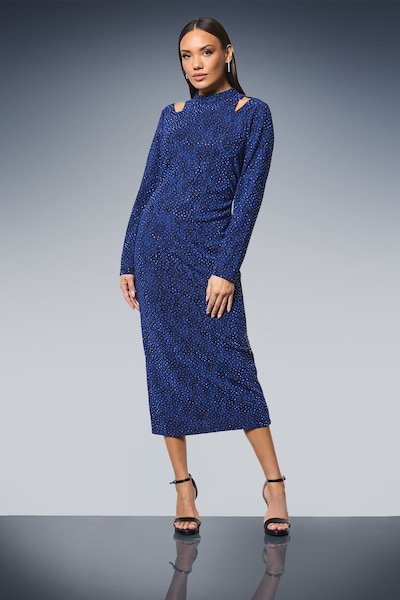 Principles Cut-Out Detail Sparkle Jersey Midi Dress Blue