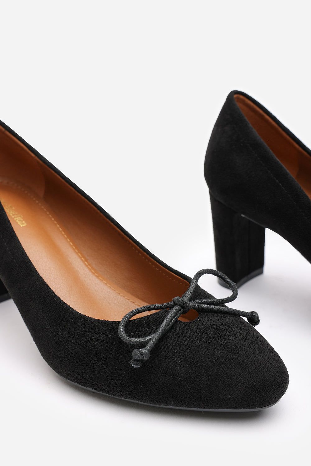 Where's That From 'Primrose' Wide Fit Suede Block Heel Court Shoe With Bow Detail image 4