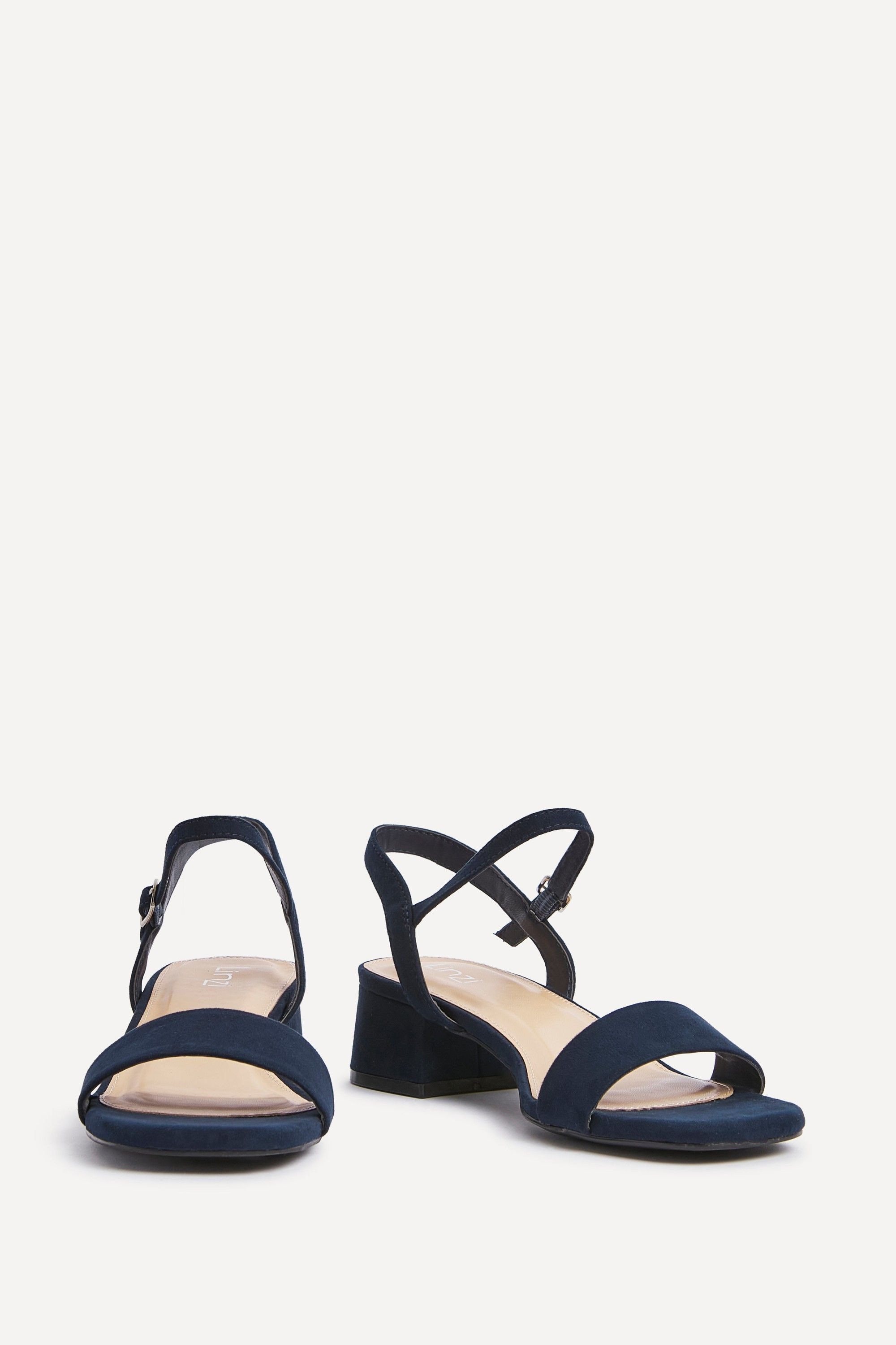 Linzi Tillie Navy Faux Suede Low Blook Heel image 3