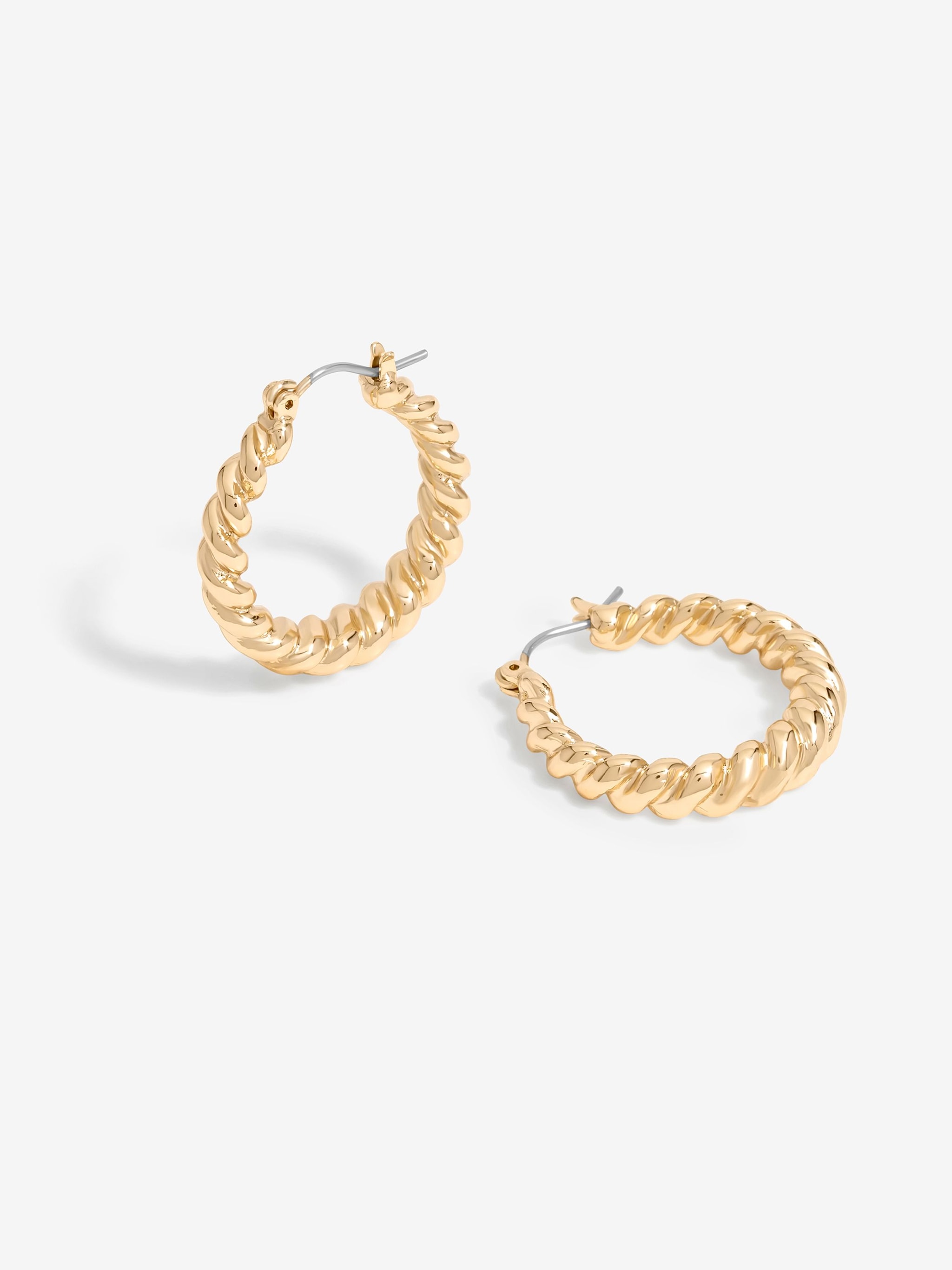 Jon Richard Gold Plated Polished Twist Hoop Earrings image 1