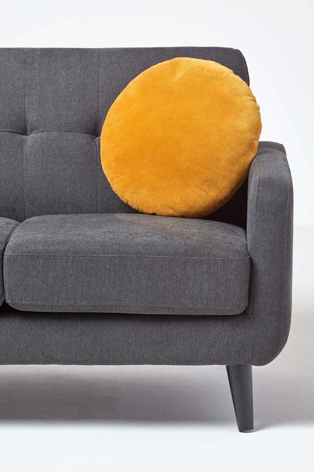 Homescapes Velvet Cushion, 40 cm Round image 4