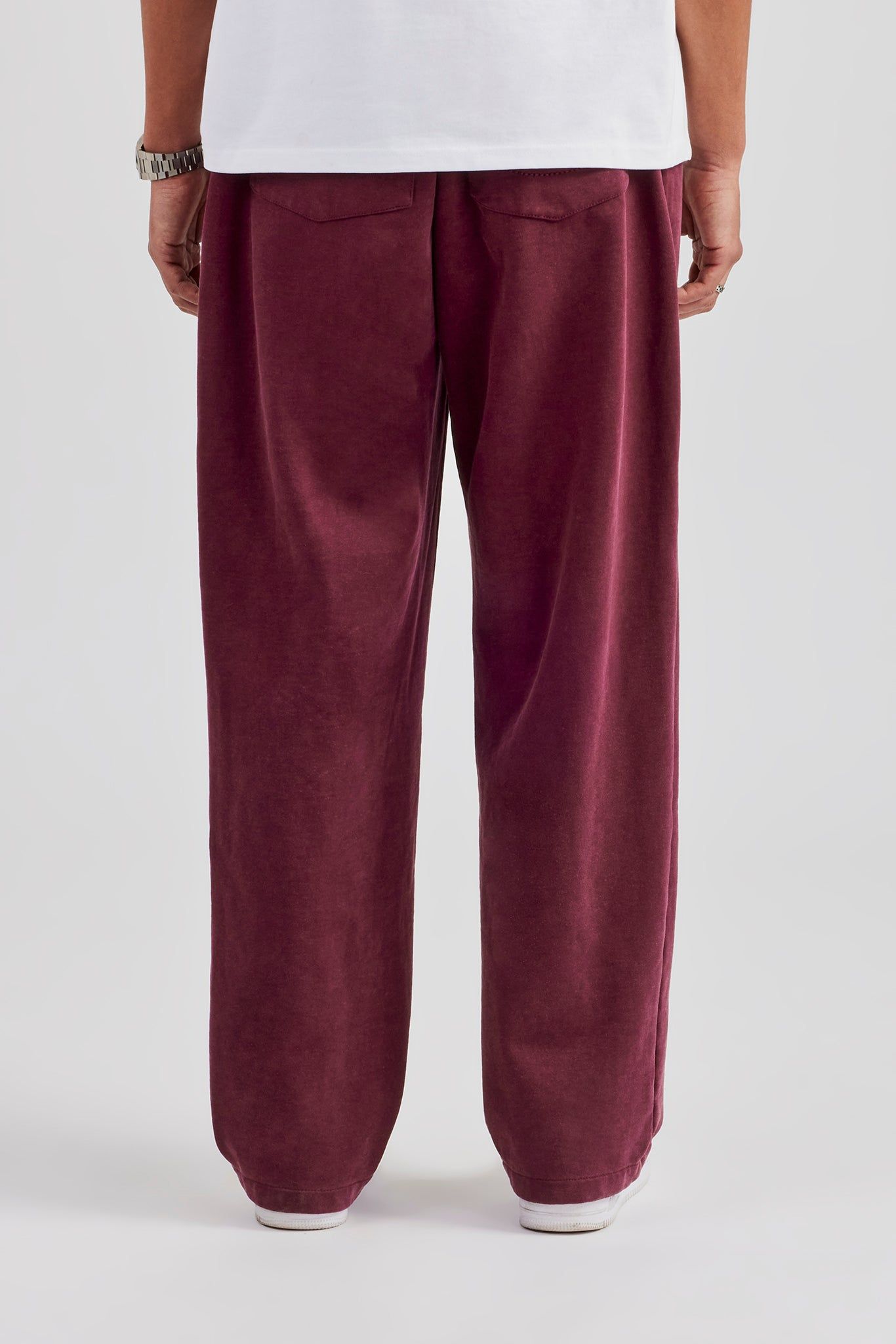 Cernucci Washed Straight Leg Jogger - Burgundy image 3