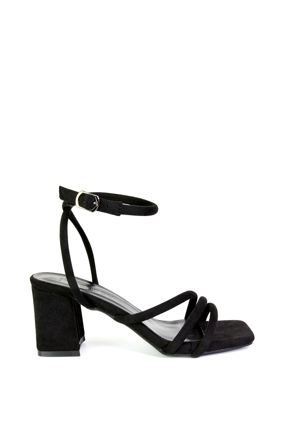 XY London 'Trixie' Square Toe Buckle Up Ankle Strappy Mid Block Heel Sandals image 1