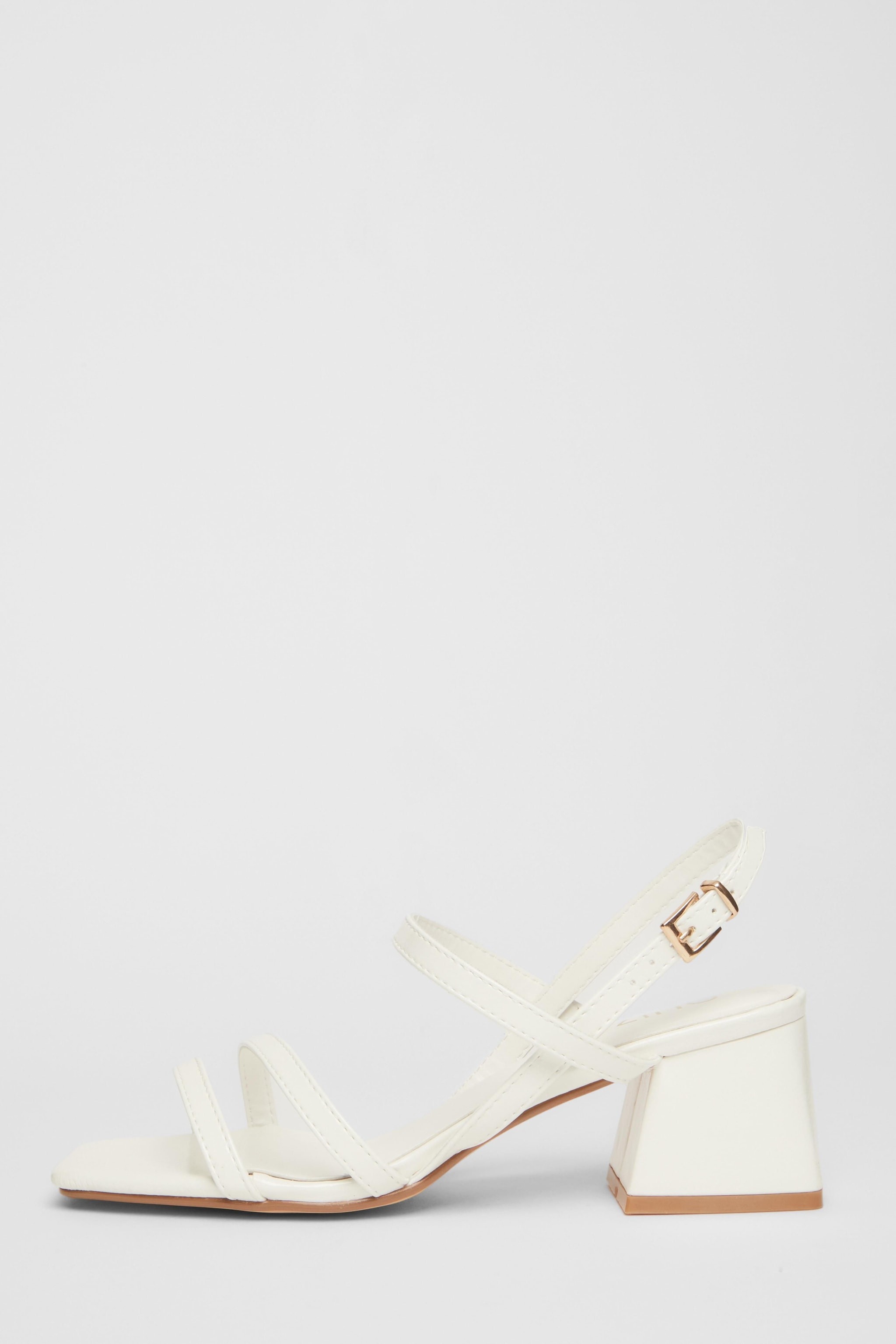 Quiz White Sling Back Heeled Sandals image 3