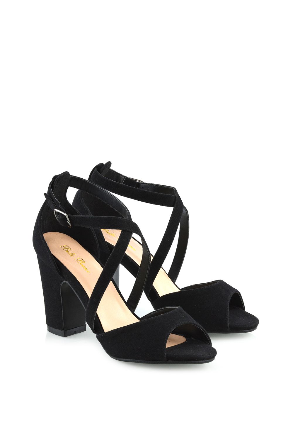 XY London 'Alice' Strappy Peep Toe Mid Block High Heel Sandal Shoes image 3