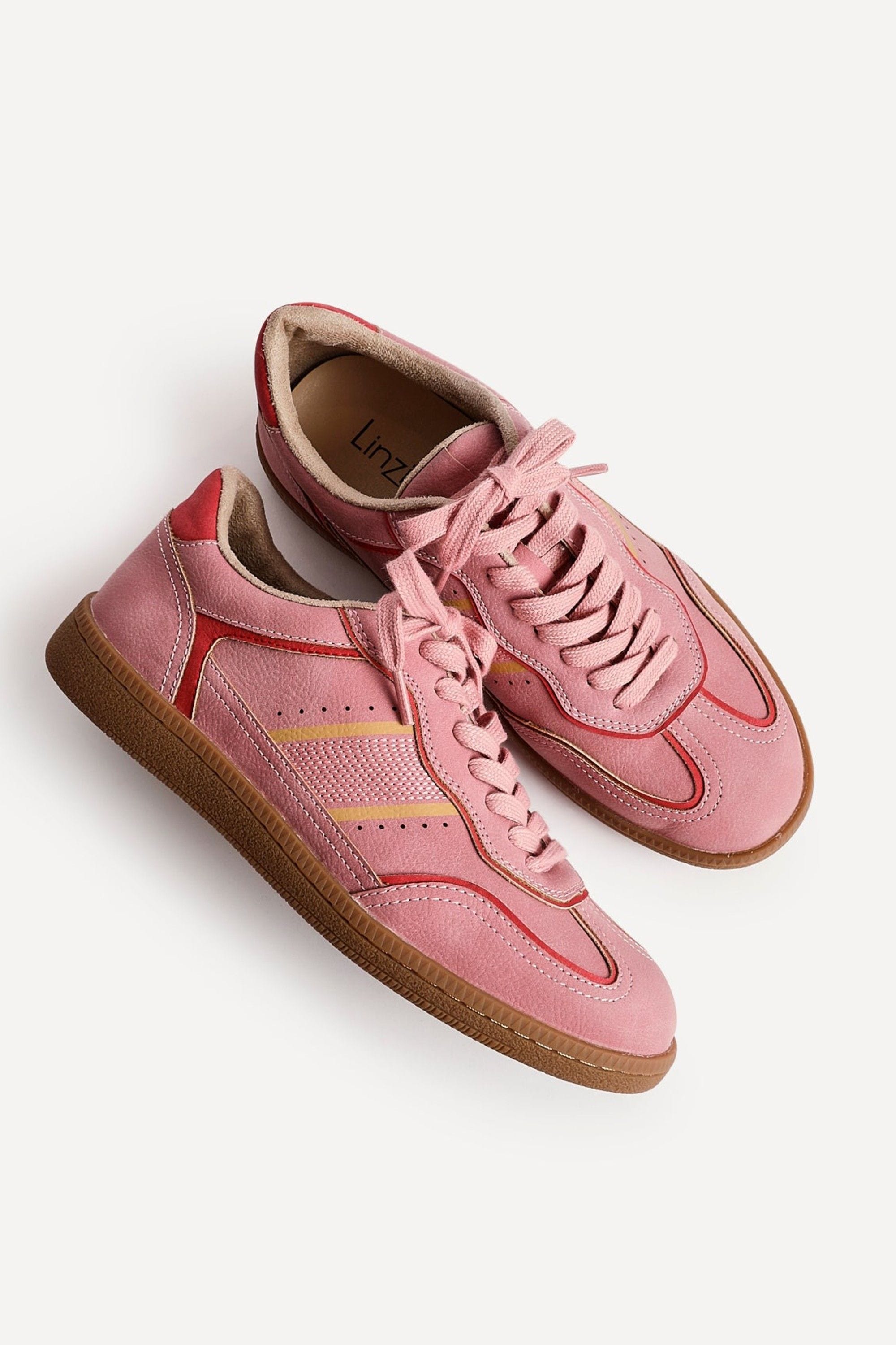 Linzi Vortex Pink & Red Retro Style Trainers image 4
