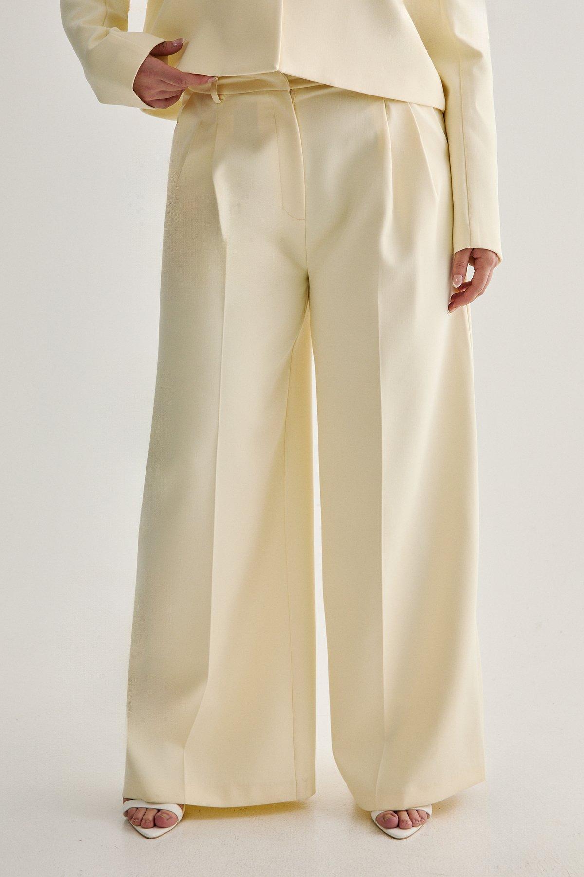 NastyGal Plus Premium Tailored Wide Leg Trouser Butter image 2
