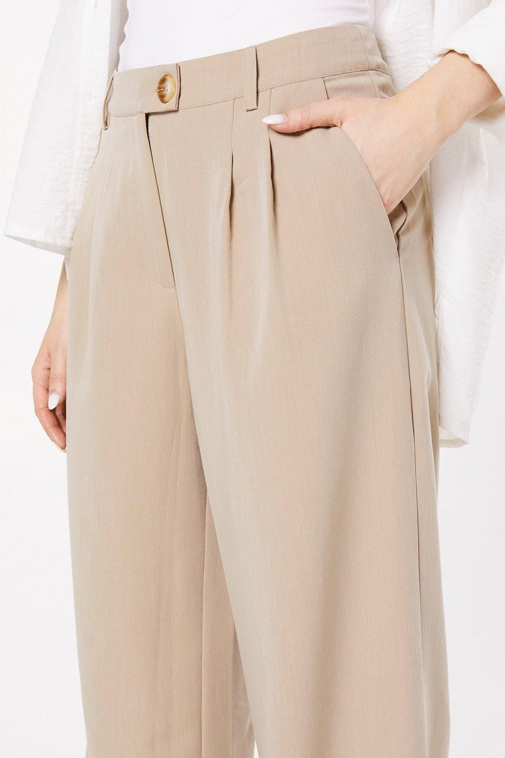 Dorothy Perkins Tab Detail Wide Leg Trouser Camel image 4