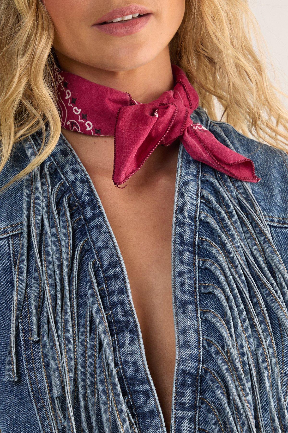 NastyGal Denim Fringed Vest Authentic Midwash image 5