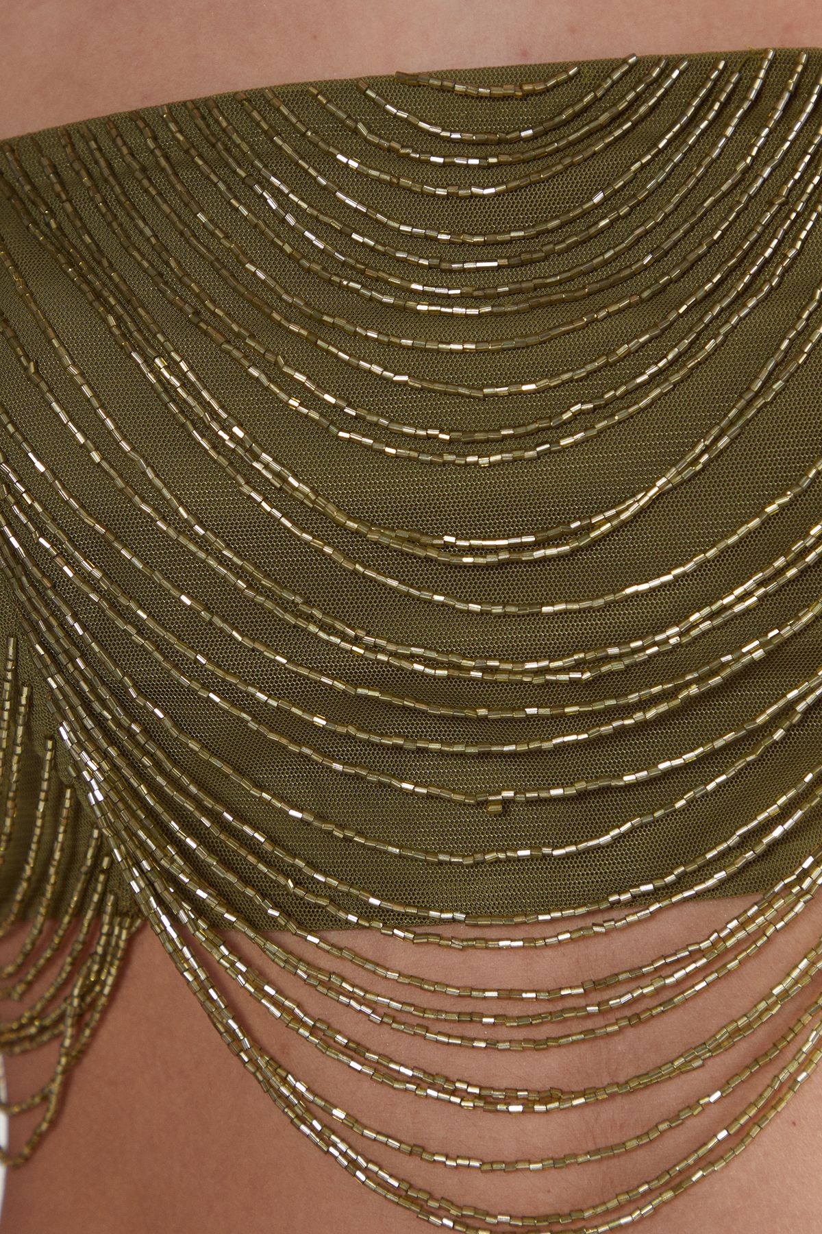 NastyGal Loop Tassel Bralet Olive image 5