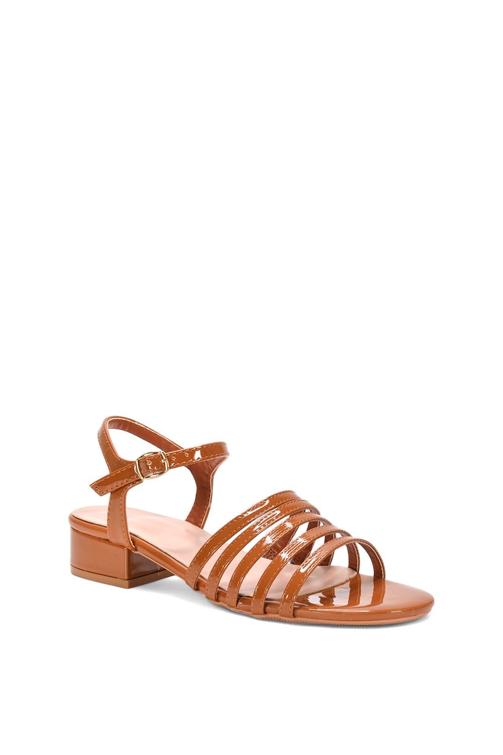 XY London 'Katie' Low Heel Open Toe Sandals With Ankle Strap image 2